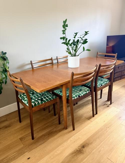 SOLD Morris of Glasgow Mid-Century Dining Table With G Plan Chairs, Set of 6