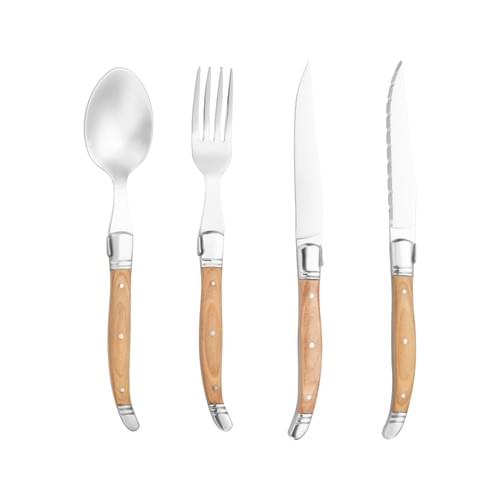 Cutlery with yellow wooden handle - Classic Ⅰ