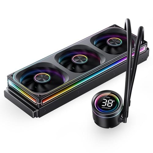 【Jonsbo】TH360 全幅式無限鏡一體扇液晶水冷 黑色款 TDP:300W 5年保 (高彩液晶/漏液賠償)