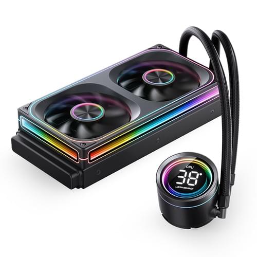 【Jonsbo】TH240 全幅式無限鏡一體扇液晶水冷 黑色款 TDP:260W 5年保 (高彩液晶/漏液賠償)
