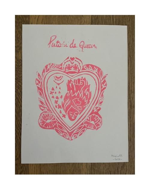 Linogravure Blason Putain de Queen