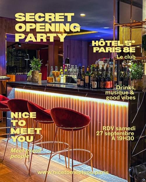 Secret Opening Party samedi 27 septembre