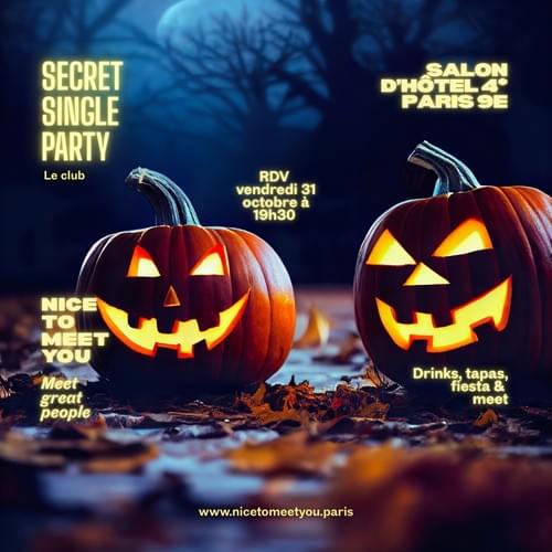Secret single party - Soirée célibataires "Halloween chic" dans un salon d'hôtel 4* à Paris 9e