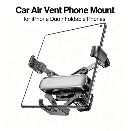 iPhone Duo Car Air Vent Mount, Foldable Phone Gravity Holder with Auto-Clamp
