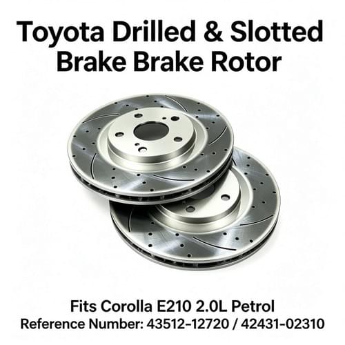 Drilled Slotted Front Rear Brake Rotors 43512-12720 42431-02310 Fits Toyota Corolla E210 2.0L