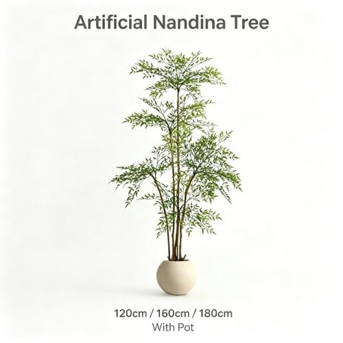 Artificial Nandina Tree Potted Plant 120/160/180cm Indoor Outdoor Home Garden Decor