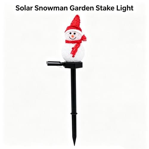 Solar Snowman Garden Stake Light,Christmas Pathway Light,Warm White Waterproof,4 Colors