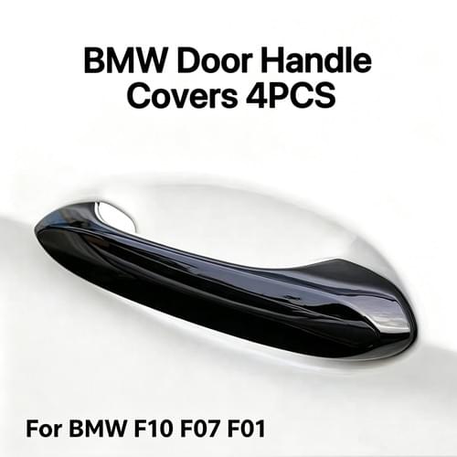 Car Door Handle Cover Trim Gloss Black For BMW F10 F07 F01 RHD LHD, Carbon Fiber Pattern Available