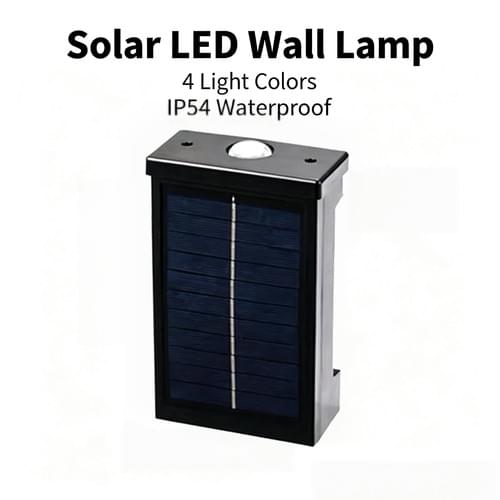Solar Adjustable‑Beam Wall Sconce, IP54 Waterproof, 4‑Color Solar Lamp for Garden Patio