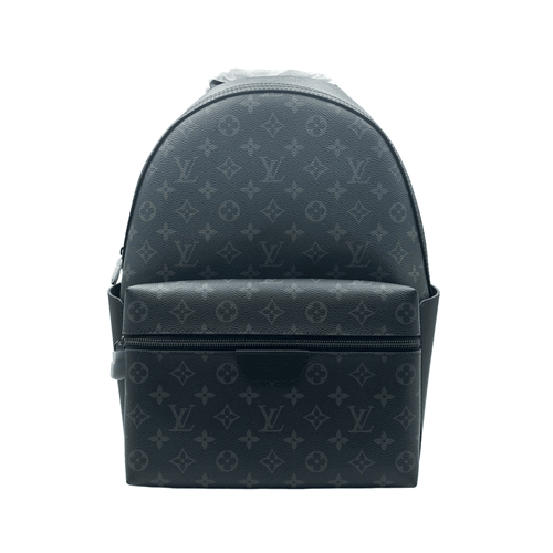 High Quality Black-Grey Monogram Eclipse Canvas Backpack with Premium Calf Leather Trim