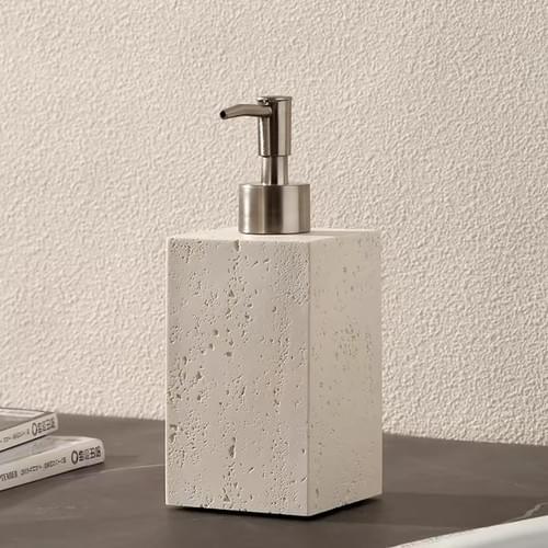 Luxury Ivory Travertine Lotion Pump | Hotel-Shampoo Shower Gel Dispenser