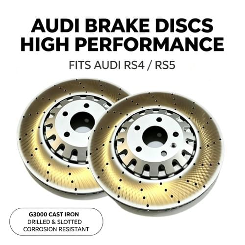 Front & Rear Drilled Slotted Brake Rotors For Audi RS4 RS4 Avant RS5 Coupe Sportback