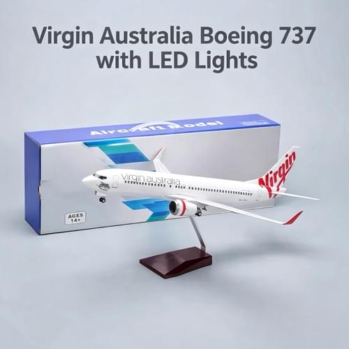 Virgin Australia 737 Model Plane 1:85 LED Light Resin Aircraft Collection 47cm