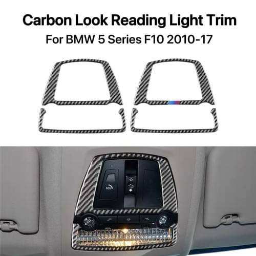 Carbon Fiber Texture Reading Light Cover Trim For BMW 5 Series F10 F11 2010-2017 Interior Roof Lamp