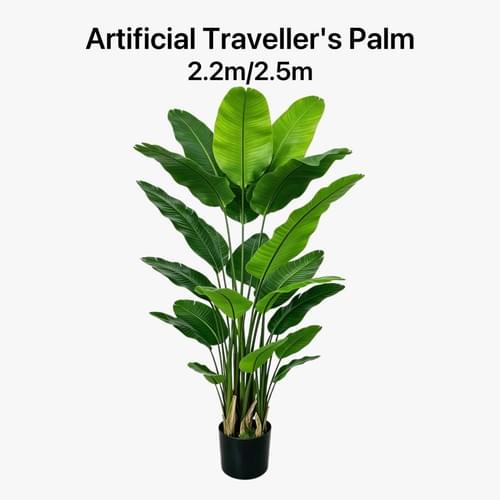 Giant 2.5m Artificial Traveller's Palm Tree Extra Large Fake Tropical Plant Indoor Outdoor Decor