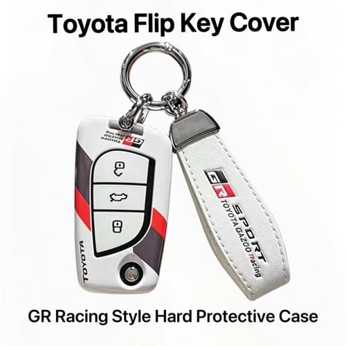 Toyota Flip Key Cover GR Racing Style Hard Shell Case For 2/3/4 Button Flip Remote Key