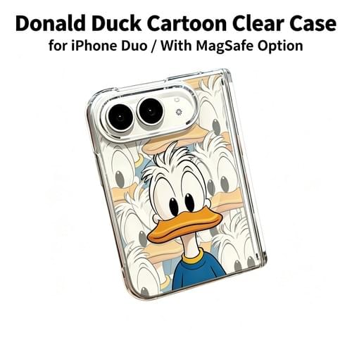 Donald Duck Clear Case for iPhone Duo - Cute Cartoon Transparent Cover