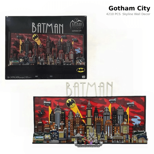 Gotham City Skyline Building Block Picture Frame 4210 PCS, Batman Animated Wall Desktop Display