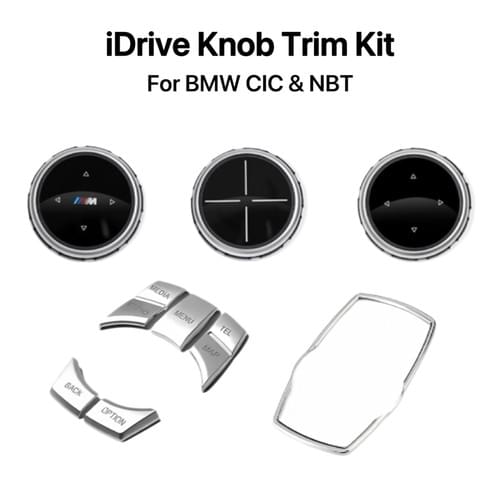 Aluminum Alloy iDrive Knob Cover Button Stickers Trim Frame for BMW CIC NBT Console Upgrade