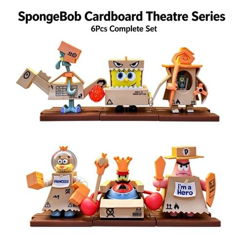 SpongeBob SquarePants Cardboard Theatre Series Building Blocks Set | 6Pcs No Duplicates