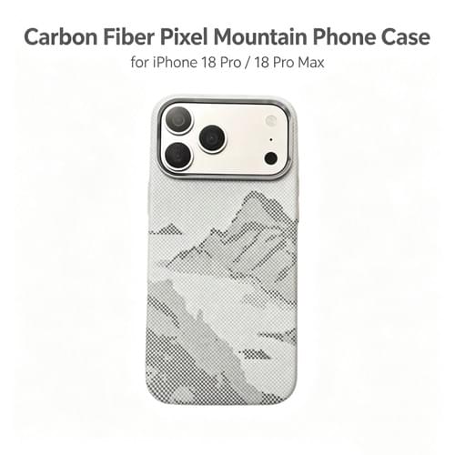 Carbon Fiber Texture Magnetic Phone Case Pixel Mountain for iPhone 18 Pro / 18 Pro Max