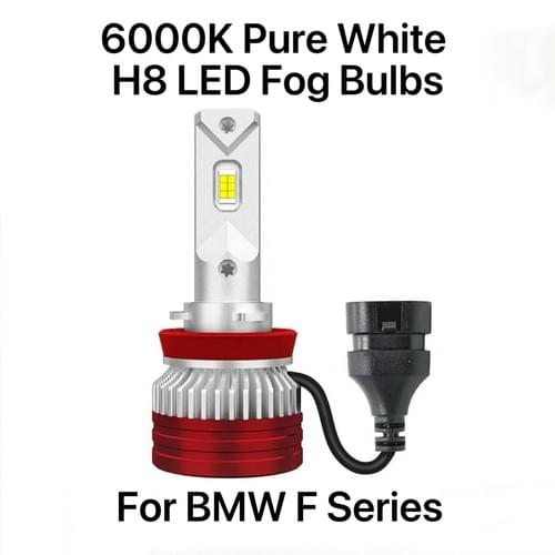2PCS Upgraded 6000K Pure White H8 LED Fog Light Bulbs Plug & Play For BMW F Series Chassis