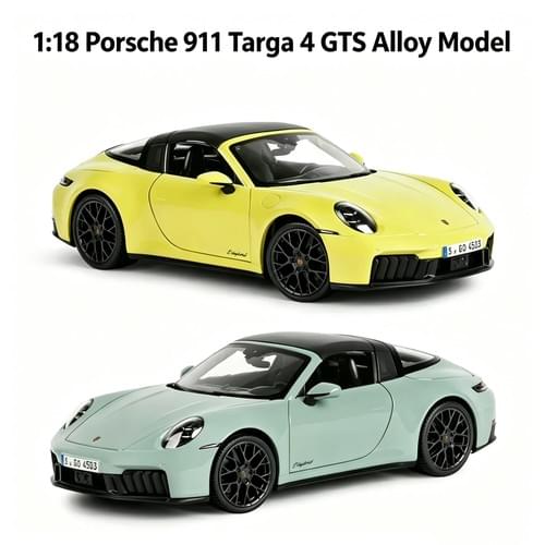 1:18 Porsche 911 Targa 4 GTS Alloy Car Model, Removable Targa Roof, Openable Doors Hood