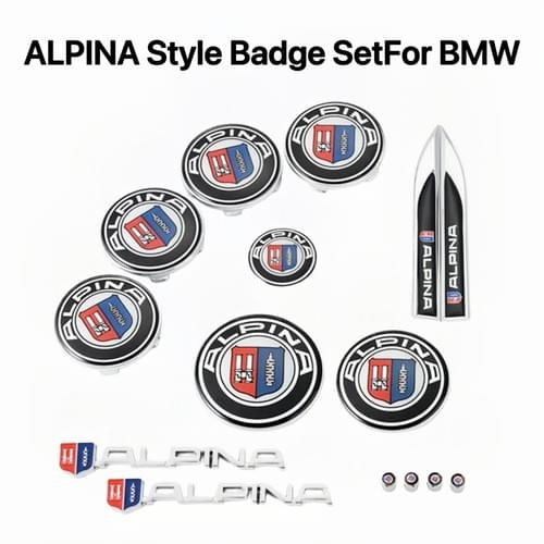 ALPINA Style Car Emblem Badge Set For BMW Hood Trunk Wheel Center Cap Sticker Aftermarket