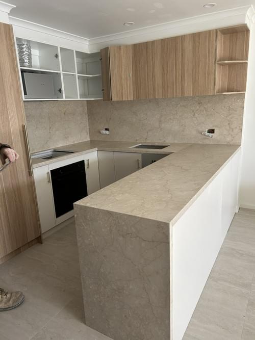 Natural Marble Benchtops Kitchen Renovation in West Lakes, Adelaide 老房厨房翻新