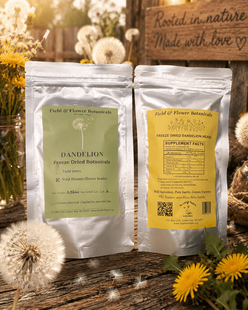 Freeze Dried Organic Non-GMO Dandelion Flower Heads - Pure Natural Botanical Harvested at Peak Bloom