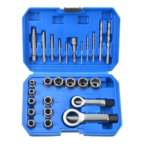SK8102 26 PCS Impact Nut Bolt Removal Drill Bit Kit Screw Extractors Nut Splitter Cracker Set