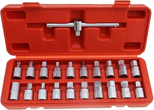 SK8084 21Pcs Oil Drain Plugs Socket Removal Tool kit