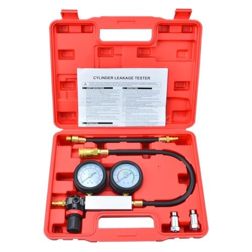 SK1015 Cylinder Leak Tester Compression Leakage Detector Kit Petrol Engine Gauge Tool Double Gauge