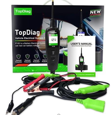 SK8169 TopDiag P100 Automotive Digital Voltage Circuit Tester 12V 24V Power