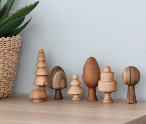 Wooden Forest set of 7 trees toys