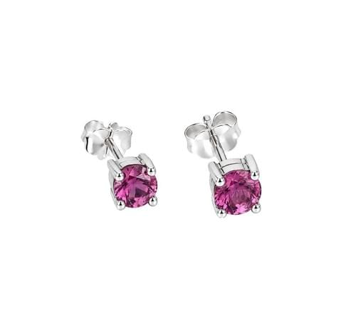 Earring in Silver with Pink Sapphire