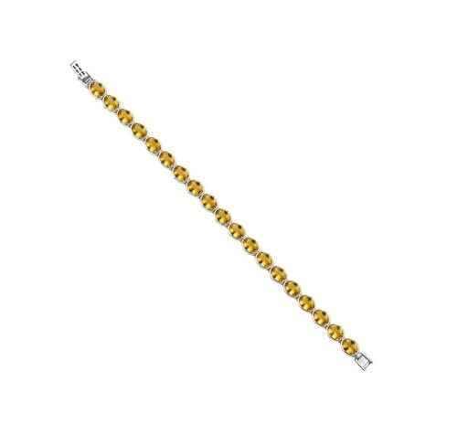 Bracelet in Silver with oval facetted yellow Citrine