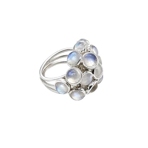 Ring in Silver with a Bunch of Moonstone size 53