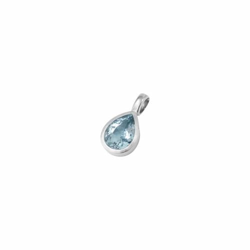 Pendant in Silver set with one Dop Shaped Light Blue Topaz