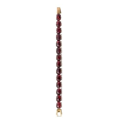 Bracelet in Silver with oval cabochon Pink Garnet