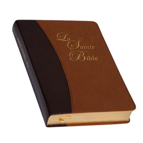 LA SAINTE BIBLE grand format similicuir Duo-tone Brun tranche dorée