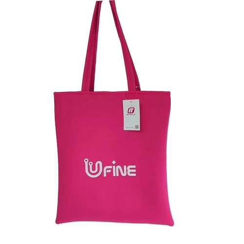 Custom Logo Letter Neoprene Tote Bag Women Shock-Proof Shoulder Zipper Fashionable Portable Cotton Lining Teenagers Beach