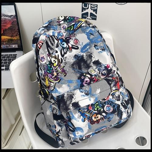 High-appearance INS Graffiti Trendy Backpack Personality Boys Double Shoulder Bag Youth Students Sch