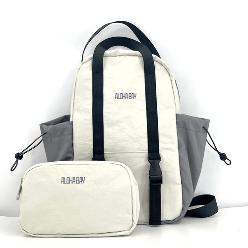 Custom Logo Block ALOHABAY Color-blocked Backpack Portable Universal Universal Shoulder Backpack and Pouch Set