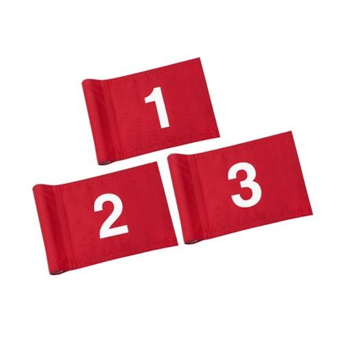 KINGTOP Numbered Golf Flag All 8x6 Inch – Upgraded Dual-Layer 420D Nylon, Double Sided Printing, Tub 4