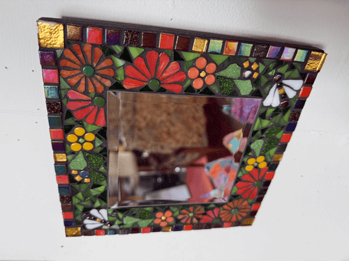 Flowers and Bees Square Mosaic