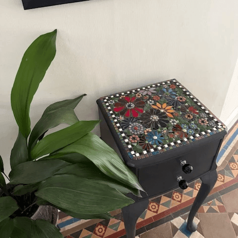 Mosaic Floral Side Table