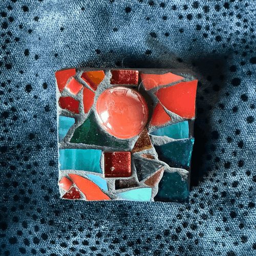 Mosaic Square Brooch