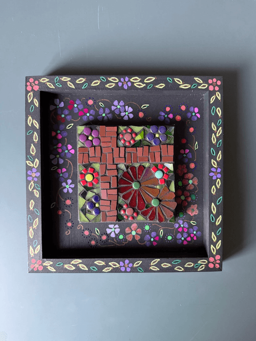 Up The Garden Path Framed Mosaic