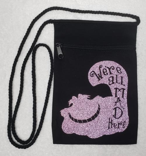 Canvas Crossbody - Black Cheshire Cat